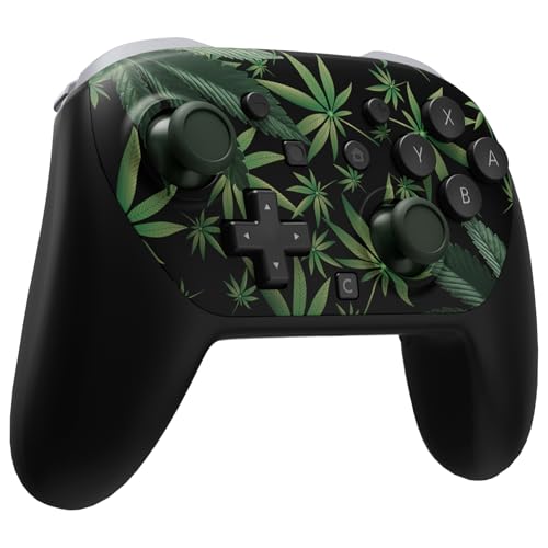 eXtremeRate DIY Replacement Faceplate Shell for Nintendo Switch 2 Pro Controller, Custom Front Housing Case, Thumbsticks and Screwdriver Tools for Switch 2 Pro Controller - Green Weeds - color: Green Weeds