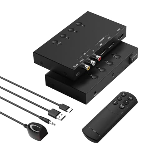 3-Port 8K@60Hz HDMI Switch with AV Input, 2X HDMI & 1x RCA to HDMI Converter Supports HDR10, HDCP 2.2, 3D with IR Remote Control, Compatible with Xbox/PS2/Nintendo Switch,Xbox,PS5/PS4,Roku,Apple TV - size: 8K@60Hz 2x HDMI & 1x RCA