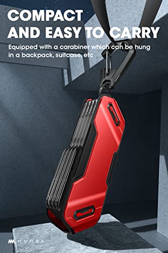 Mumba 12 Game Card Case for Nintendo Switch Game Cards, Portable and Exquisite Protective Hard Shell with 4 Layer Rotatable Holder for Nintendo Switch 2/Switch/Switch OLED/Lite (Ruddy) - color: Ruddy