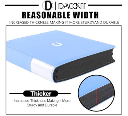 D DACCKIT Card Binder 16 Pocket - Fits 1024 Cards，4X4 Ringless Card Album with Sleeves for Trading Cards & Sports Cards（Model A，Sky Blue） - color: Sky Blue