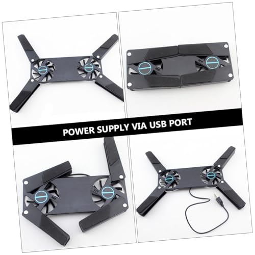 2pcs USB Laptop Cooling Pad Dual Fan Cooler Stand for Gaming Notebooks, Foldable Ventilated Cooler Suitable for Travel and Office Use