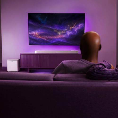 Bose New Lifestyle Ultra Soundbar, Wireless Home Soundbar for TV with Dolby Atmos, Surround Sound, White Smoke - color: White