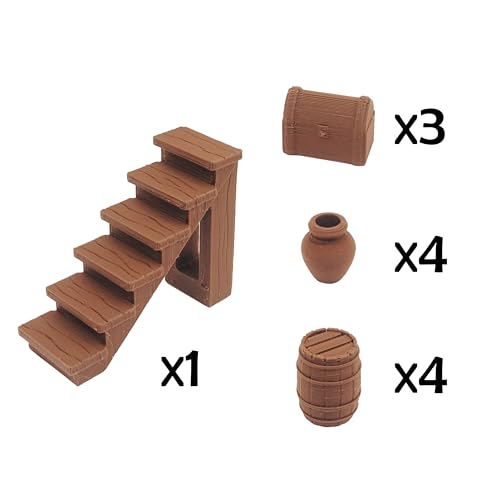 Dungeon Walls Modular DND Terrain Set - 48 Piece Tabletop Role-Playing Scenery - 28mm Scale, Includes Walls & Accessories - Perfect for Dungeons & Dragons, Pathfinder, & RPG Tabletop Games