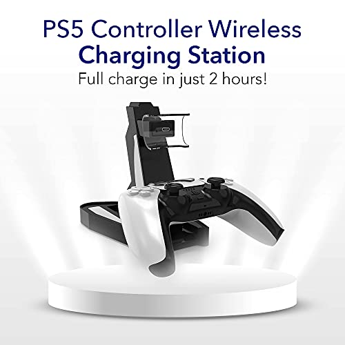 Charging Dock Station for PlayStation 5 Controllers - Vertical Controller Charger Stand, Dual Ports PS5 Charging Dock, Overcharge Protection PS5 USB Charging Station