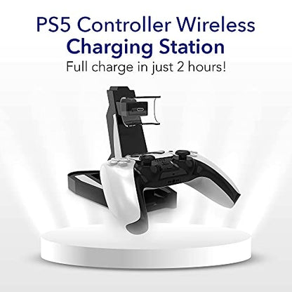 Charging Dock Station for PlayStation 5 Controllers - Vertical Controller Charger Stand, Dual Ports PS5 Charging Dock, Overcharge Protection PS5 USB Charging Station