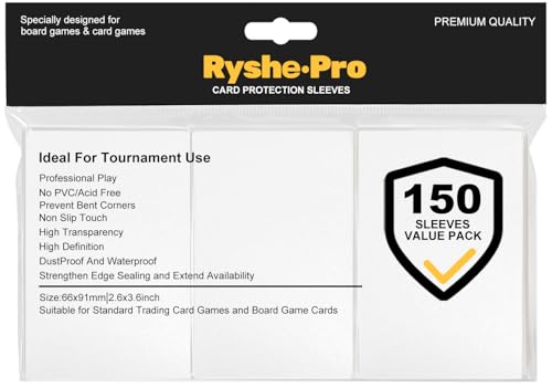 Premium Matte Card Sleeves, 150 Sleeves 2.6''x3.6''(66x91mm) Compatible with Standard Sized Trading Card, Fit for MTG PTCG Game Card, Baseball Card, Sport Card (White) - color: White, size: 150 Matte Sleeves