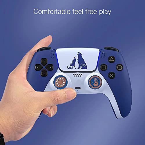 PERFECTSIGHT Cute Thumb Grip Caps for PlayStation 4/5, PS5, PS4, Xbox Series X/S, Xbox One, Switch PRO Controller, 4PCS Kawaii Soft Skin Rubber 3D Analog Thumbsticks Grips Joystick Cover, Blue - color: Blue