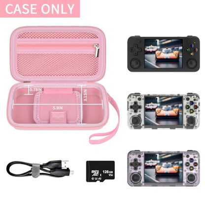 GWCASE Case for Anbernic RG35XX H RG28XX Retroid Game Console, Pink | 벨크로 스트랩 잠금 장치가 있는 맞춤형 핏 내부 트레이, 일상적인 휴대 및 여행, 캠프 또는 출퇴근을 위한 압력 방지 보호, 박스만 포함 - color: 핑크