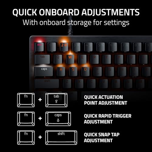 Razer Huntsman V3 Pro Mini 60% Esports Gaming Keyboard, Black | Analog Optical Switches, Razer Snap Tap, Rapid Trigger, Adjustable Actuation, Dual-Purpose Mod Keys, Doubleshot PBT Keycaps - color: Black, size: Mini 60%, style: 1000 Hz Polling