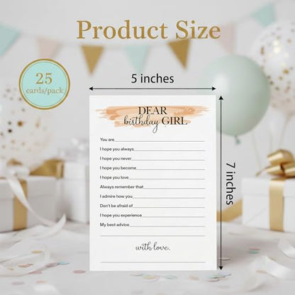 Birthday Party Games for Adults, 25 Card Interactive Group Game Set for Milestone Celebrations - A01 - color: Dear Birthday Girl