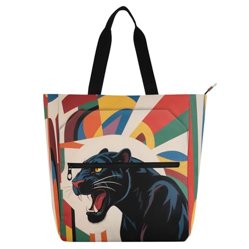 Waterproof Piano Bag for Lessons Vivid Bird Foliage Music Tote with Zipper Pockets for Sheet Music & Books - color: Art Style Leopard