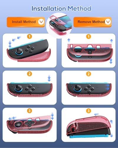 FYOUNG Protective Case for Nintendo Switch 2 2025, Slim Cute Hard Shell | Scratch&Shock Protection Cover with Screen Protector, 8 Thumb Grip(Translucent Pink, Switch 2 7.9inch) - color: Translucent Pink