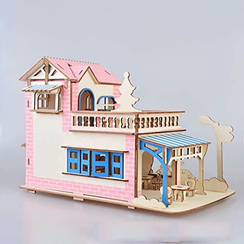 3D Puzzle for Kids, Puzzle for Adults, Cafe Model Kids Puzzles Toys DIY Arts and Crafts for Boys and Girls 161Pcs - color: Romantic Café