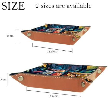 Colorful Owls in a Tree Dice Tray PU Leather Dice Rolling Tray Folding Dice Holder for Dice Games, Like RPG, DND and Other Table Games - color: Multi 6