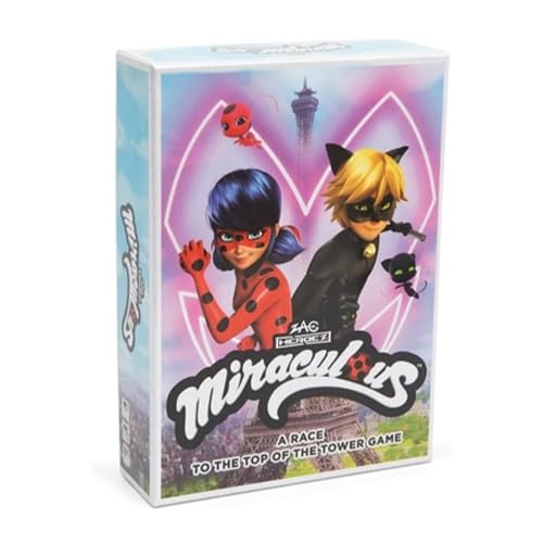 Miraculous Board Game - Race to the Top of the Tower – Fun Action Game for Kids | Super Hero Adventure Game Featuring Ladybug, Cat Noir & Friends for Family Game Night & Toy Gifts for Kids
