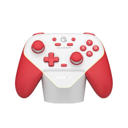 GameSir Super Nova Wireless Gaming Controller for PC/Switch/Switch 2/iOS/Android, 1000Hz Polling Rate, Hall Effect Stick & Trigger, Rubberized Grips, RGB Lighting, 1000mAh - Red - color: Red