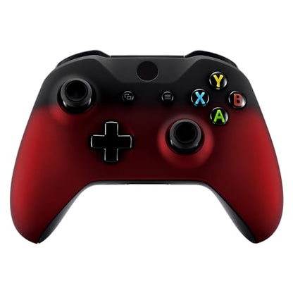 eXtremeRate Shadow Red Faceplate Cover for Xbox One Wireless Controller Model 1708, Soft Touch Front Housing Shell Case for Xbox One S/X Controller - color: Shadow Red