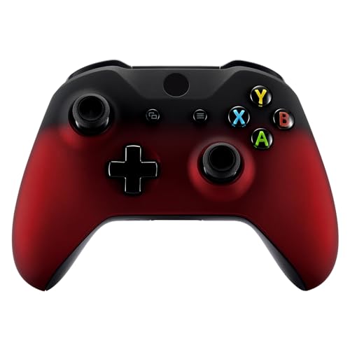 eXtremeRate Shadow Red Faceplate Cover for Xbox One Wireless Controller Model 1708, Soft Touch Front Housing Shell Case for Xbox One S/X Controller - color: Shadow Red