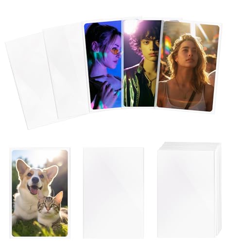 200 Pcs Photocard Sleeves for Kpop 58×89mm Clear Photo Card Sleeves PVC Free & Acid Free Photocards Holder for Kpop Albums Photo Cards - style: 200 PCS Transparent Style