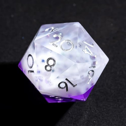 7PCS Cocktail Dice Set,Handmade Sharp Edge Dice Set D&D RPG Polyhedral Die,for Dungeons and Dragons TTRPG Games Roleplaying Games,with Gift Box.(Purple) - color: Cocktail Purple