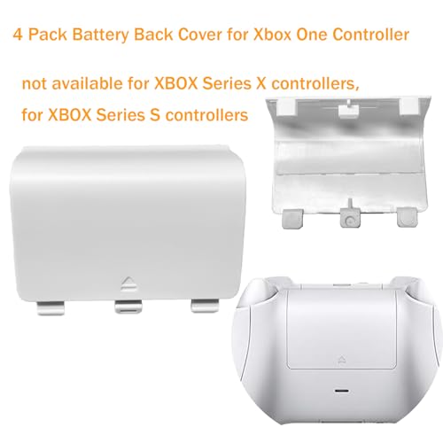 GuiXiong 4 Pack Battery Back Cover for Xbox One/One X/One S Controller, One Controller Battery Cover Door Battery Back Shell Repair Part Compatible with Xbox One/One X/One S Controller (Black&White) - color: Black&White