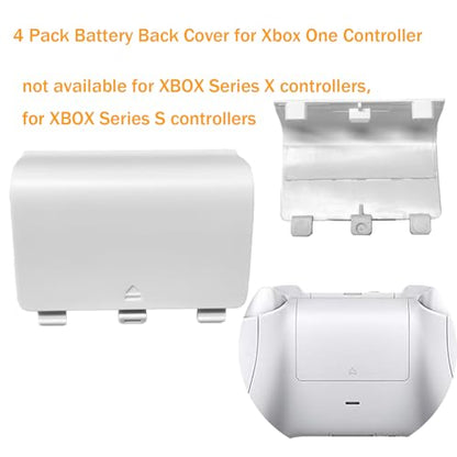 GuiXiong 4 Pack Battery Back Cover for Xbox One/One X/One S Controller, One Controller Battery Cover Door Battery Back Shell Repair Part Compatible with Xbox One/One X/One S Controller (Black&White) - color: Black&White