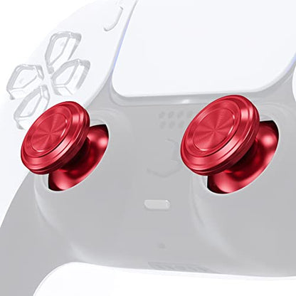 eXtremeRate Custom Red Metal Thumbsticks for PS5 Controller, Replacement Aluminum Analog Stick Joystick for PS4 Controller - color: Red