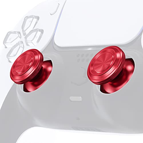 eXtremeRate Custom Red Metal Thumbsticks for PS5 Controller, Replacement Aluminum Analog Stick Joystick for PS4 Controller - color: Red