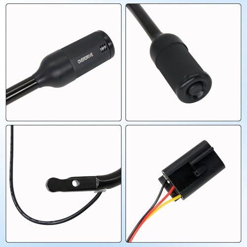F2TZ-7210-F Transmission Gear Shifter Lever Set with Overdrive Shift Button and Cap Compatible with 1992-1997 Bronco F150 F250 F350 F53 F59 Replace for F4TZ-7210-B F4TZ7210B