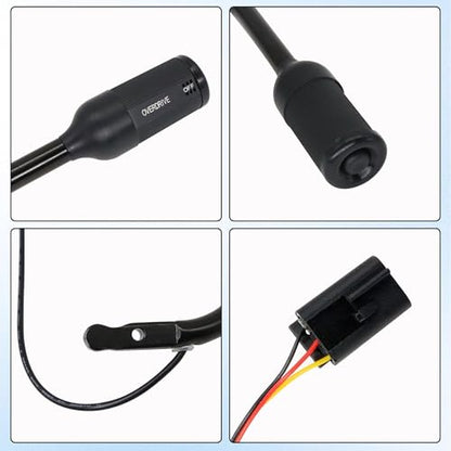 F2TZ-7210-F Transmission Gear Shifter Lever Set with Overdrive Shift Button and Cap Compatible with 1992-1997 Bronco F150 F250 F350 F53 F59 Replace for F4TZ-7210-B F4TZ7210B