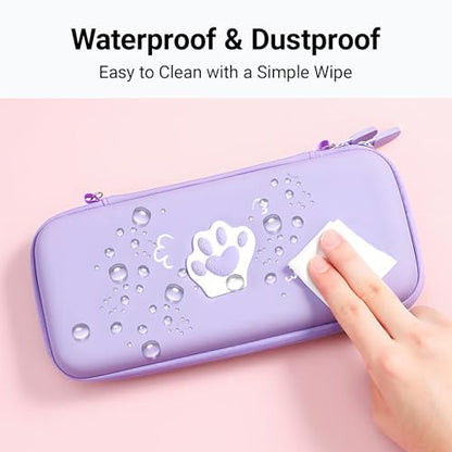 QUBAMG Cat Paws Carry Case Compatible with Nintendo Switch and Switch OLED Console -Protective Hard Portable Travel Carry Case Shell Pouch with Pockets for Accessories and Games Blue - color: Blue 4