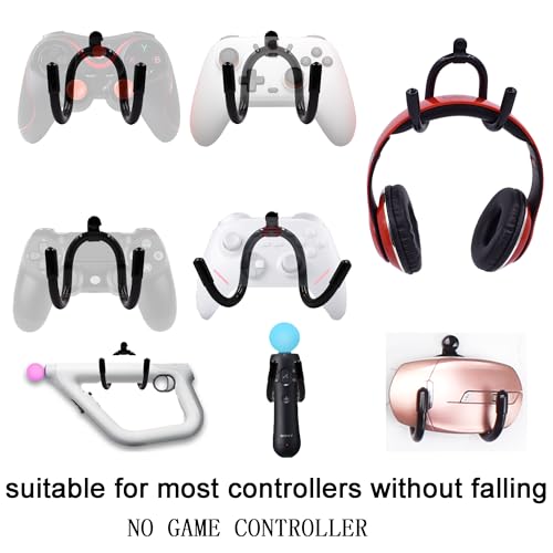 YYST Universal Game Controller Organizer Wall Rack Wall Mount Wall Clip Wall Hanger Compatible With Xbox One PS4 Switch Pro controller 4/PK - NO GAME CONTROLLER - No Falling