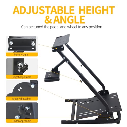 Migoda G920 Racing Steering Wheel Stand Shifter Mount fit,Folding Wheel Stand, Height Adjustable Steering Wheal Stand Compatible with G25,G27,G29,G920 Gaming NOT Included Racing Wheel