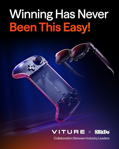 VITURE x 8BitDo Ultimate Mobile Gaming Controller – World’s First for XR Glasses | USB-C Connection for Minimum Latency, Hall Effect Sticks, Charge While Playing, Pro Performance for Android