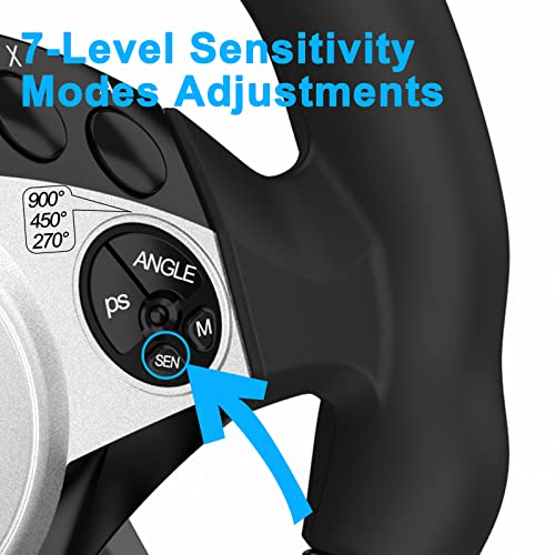 NBCP Racing Wheel with 270/900° Rotation, PC Steering Wheel with Pedals, Dual-Motor Vibration & Gear Shifter for Xbox Series X|S, Xbox One, PS4, PS3, PC, Switch, Xbox 360 – Driving Sim Experience - color: R900 -Black