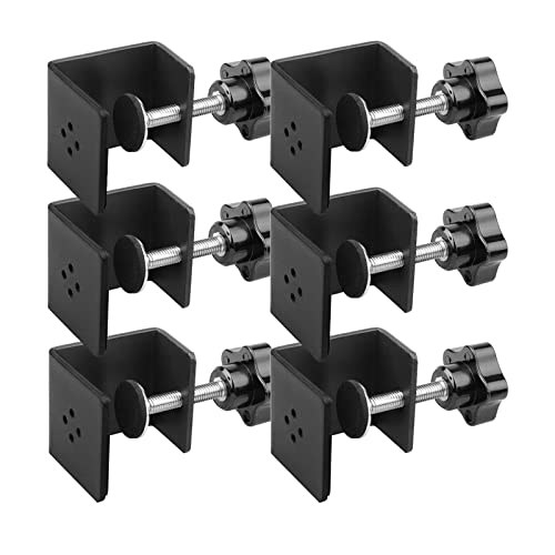6 Pack Heavy Duty C Clamp & Desk Clamp | Wide Jaw Metal Woodworking Clamps, Adjustable Shelf Clamps for Desk Extension/Panel Work (Sturdy Multi-Purpose Clamping Tool) - size: 6-Pack