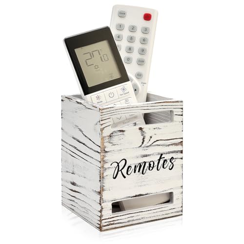 Small Remote Control Holder for Table Bedside Organizer Controller Holder Remote Holders Wall Mount Remotes Organizer for Bed Couch Wooden Control Box Wall Storage Rustic Accessories for TV Stand - color: Rustic White, size: 1 Slot