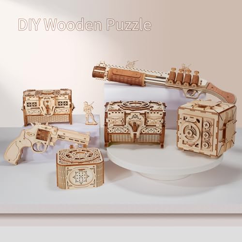 3D Wooden Puzzles for Adults, Safe Boxes, Brain Games Model Kit for Adults and Kids to Build, Mechanical Treasure Box Brain Teaser, Gifts for Adults and Teens (Safe Box) - color: Safe Box