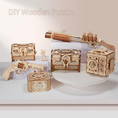 3D Wooden Puzzles for Adults, Safe Boxes, Brain Games Model Kit for Adults and Kids to Build, Mechanical Treasure Box Brain Teaser, Gifts for Adults and Teens (Safe Box) - color: Safe Box