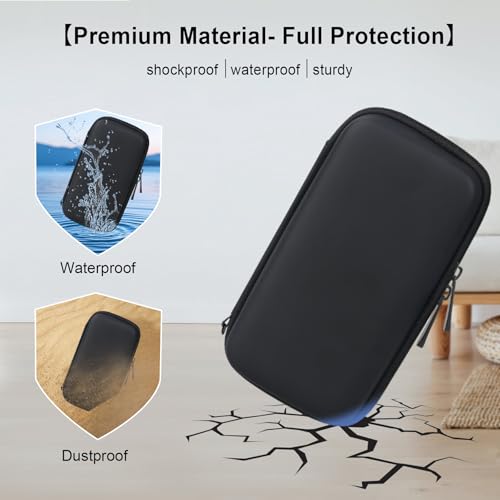 Elonbo Carrying Case for TEBIYOU/ WELLST·G/ TaddToy/ Beijue/ FAMILY POCKET/ CCTU/ X-JOYKIDS/ GREENCREEK/ Beico/ KAVOYI/ GuaiyeyeAP Handheld Game Console, Portable Electronic Gaming Player Bag, Black+ - color: Black+Inside Orange