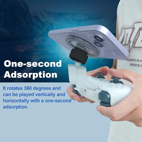 NBCP PS5 Controller Phone Mount – Adjustable Mobile Phone Holder Clip for PlayStation 5 Dualsense, Magnetic Gaming Clip for iPhone & Android – Ergonomic Design, Ultra-Strong Magnets, 360° Rotation - color: For PS5 Controller