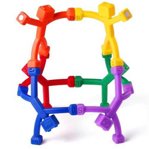 6pcs Magnetic Robote Figures for Kids 3-8 Travel STEM Fidget Toy | Safe ASTM-certified, Quiet Play for Airplane Car Trips Restaurant, Develops Creativity for Classroom Rewards Stocking Stuffer - color: Magnet Robot [Solid], size: 6pcs