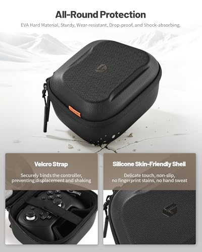 GesTac Carrying Case Compatible with Switch 2 Pro Controller, Travel Protective Portable Storage Bag, Hard Shell EVA Shockproof, Anti-Scratch – Black