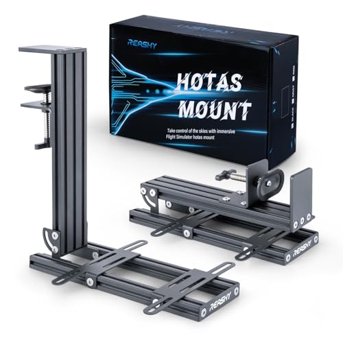Reashy Hotas Mount, Joystick Mount, Aluminum Flight Stick Desk Mount for Logitech X56, X52, X52 Pro, Thrustmaster T.1600M, TCA, T.Flight Hotas One, 4, X, Airbus, VKB Gladiator Nxt - color: Superconductor Gray