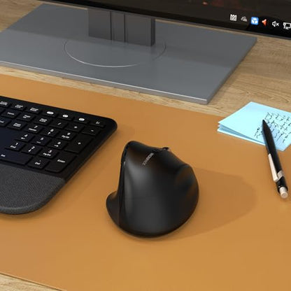 Bluetooth Wireless Mouse Ergonomic Vertical for Laptop Computer Macbook iPad Tablet Rechargeable Silent Click USB Carpal Tunnel Right Hand Compatible with Windows iOS Mac OS Android Black - color: Black, size: Rechargeable 3-Mode