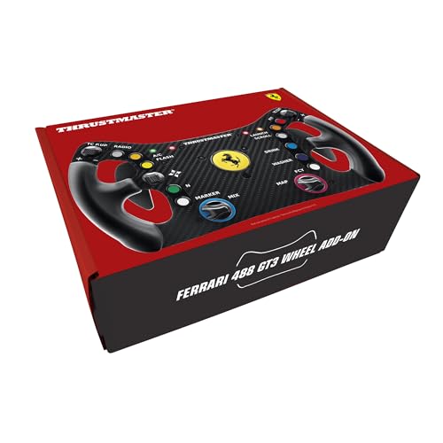 Thrustmaster Ferrari 488 GT3 Wheel Add-On Replica Rim - PS5, XBOX & PC | 1:1 scale, licensed by Ferrari, carbon-clad faceplate, 12.2-in diameter, 11 programable buttons, D-pad, 4 encoders