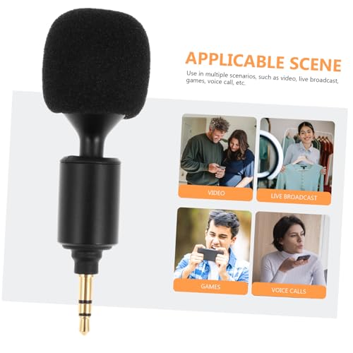 Veemoon 3pcs Stereo Microphone for Mobile Phones Bendable Live Streaming Mic Connector Versatile Laptop Home Use for Gaming Voice Calls and Conferences