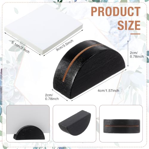 Colingmill 24 Pcs Wooden Table Number Stands with Tented Cards,Black, White | Wedding Table Name Holder Semicircular Design Place Card Holders for Retail Shop Wedding Party Events - color: Black, White