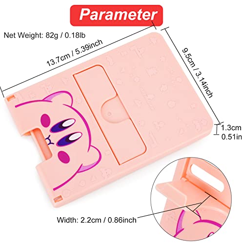 Tscope Cute Switch Stand, Compact Foldable Multi-Angle Adjustable Playstand Bracket, Portable Desktop Holder for Nintendo Switch/Switch 2 / Lite/OLED (Pink) - color: Pink