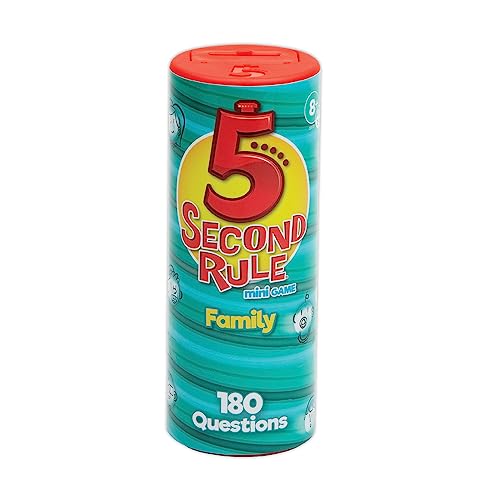 5 Second Rule Family Edition (Mini Tube) - Simple Question Card Game for Family Fun, Party, Kids, Travel, Game Night & Sleepovers - Think Fast and Shout Out Answers - Ages 8+ - style: Mini Family
